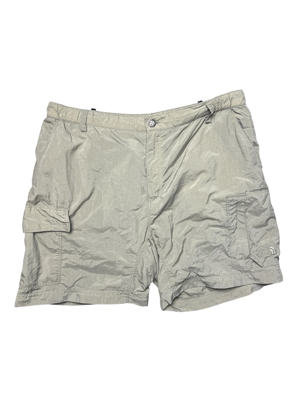 North Face Shorts Womens L Beige Nylon Outdoor Hiking Cargo Lightweight Pockets